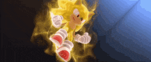 sonic the hedgehog is flying through the air in a video game