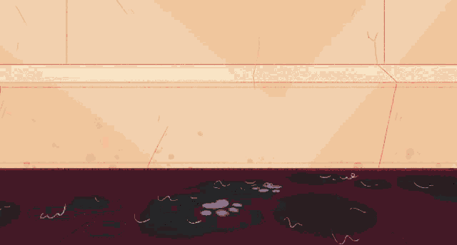 a cartoon drawing of a dog with a star on the floor
