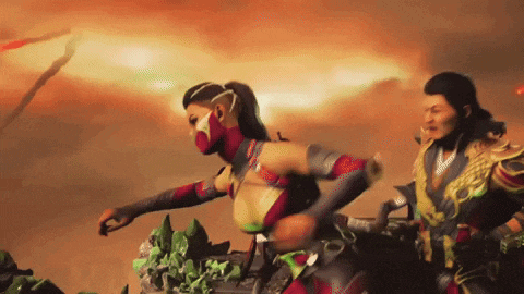 a man and a woman are standing next to each other in a video game scene