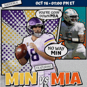 an advertisement for a football game between minnesota and mia