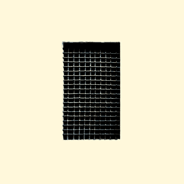 a black square on a white background with a white border