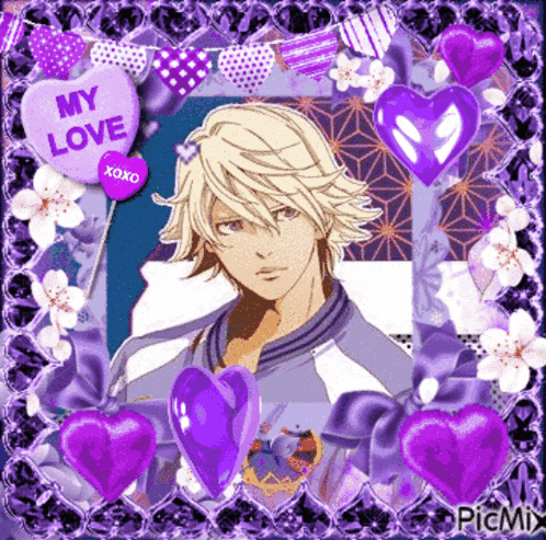 a picture of a boy with a heart that says my love xoxo