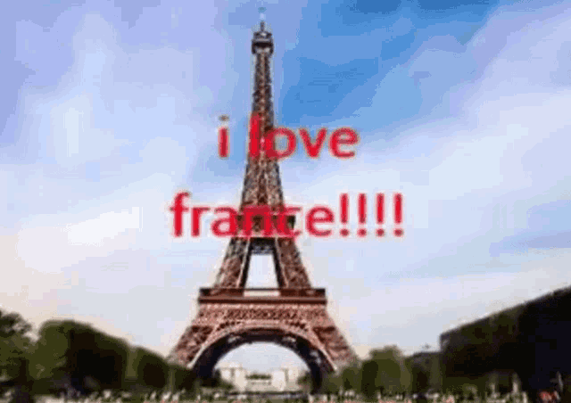 a picture of the eiffel tower with the words i love france written on it