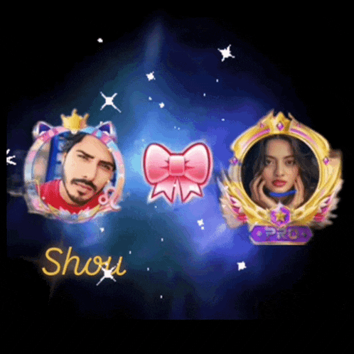 a picture of a man and a woman with the word shou on the bottom left