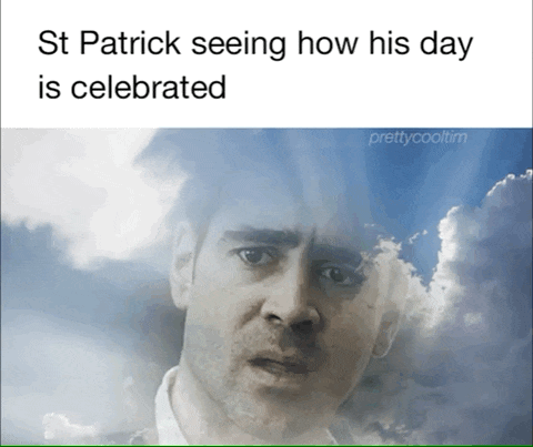 a picture of a man with clouds in the background and the caption st patrick seeing how his day is celebrated