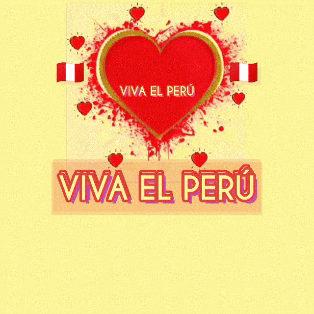 a poster that says viva el peru with a red heart in the middle