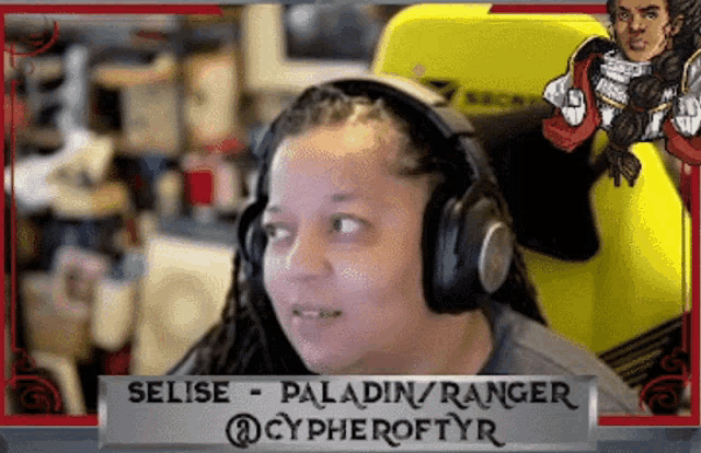 a woman wearing headphones with the name selise on the bottom right