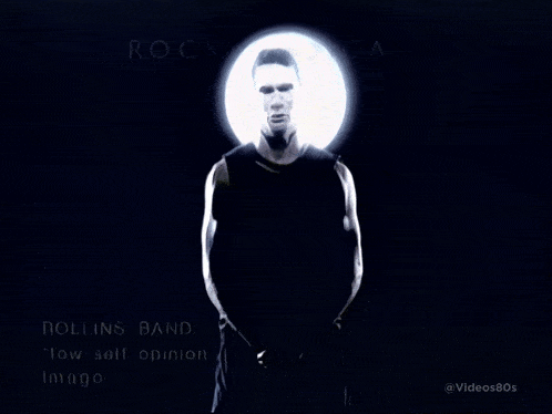 a poster for rockamerica shows a man with a light coming from his head