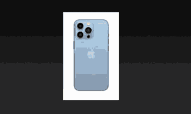 a picture of a blue iphone with the apple logo on the back