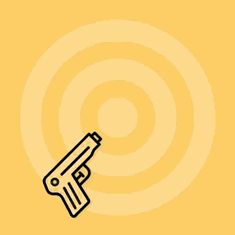 a drawing of a gun with a flag attached to it
