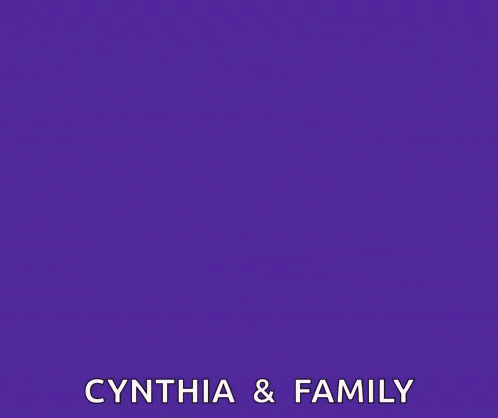 a purple background with the words happy new year 2025 cynthia & family