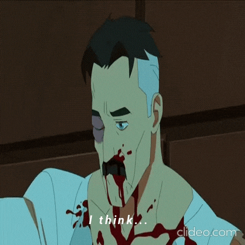 a cartoon of a man with blood on his face and the words i miss type / soul