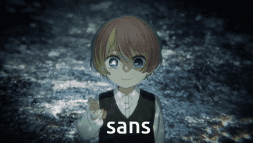 a little boy with the word sans written on his face