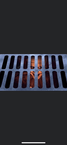 a person is looking through a drain with their eyes visible