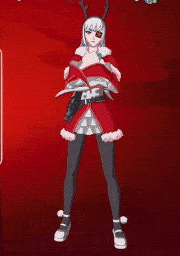 a girl with antlers on her head is holding a flame