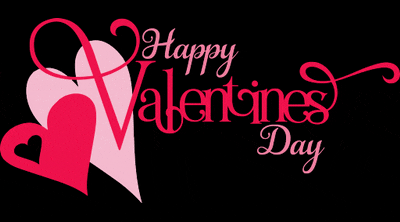 a happy valentine 's day greeting with two hearts