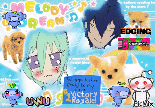 a collage of anime characters with the words melody dream on top