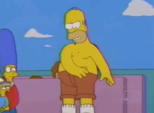 homer simpson says gimme a shirt in a cartoon scene