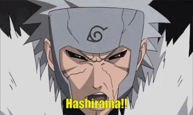 a cartoon character with a helmet on says hashirama !!