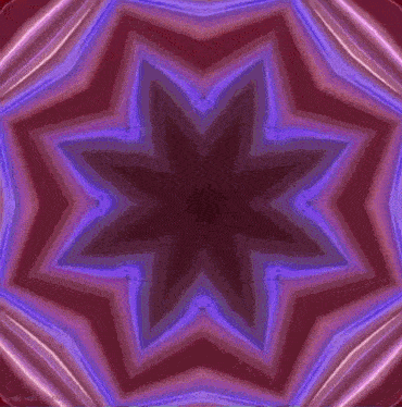 a purple kaleidoscope with a red star in the center