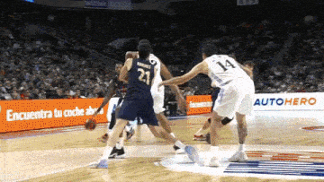a basketball player with the number 21 on his back