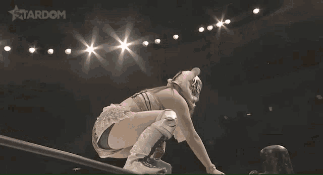 a wrestling match is being shown on a stardom channel