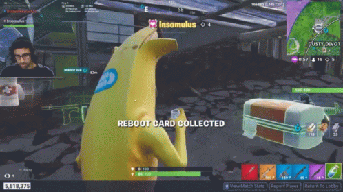 Reboot Card Collected Drinking GIF - Reboot Card Collected Drinking Banana Suit GIFs