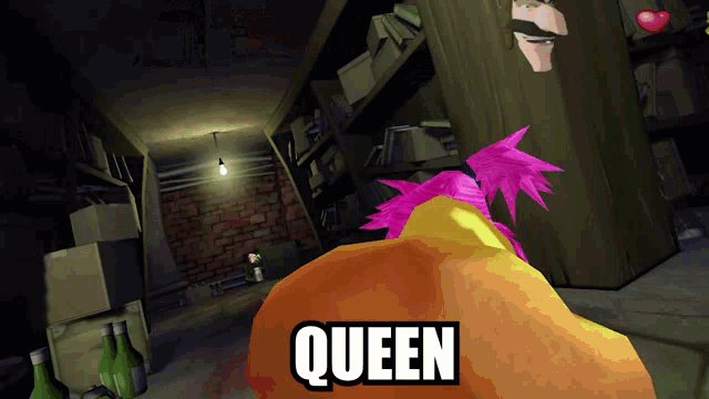 a cartoon drawing of a woman with the word queen on it