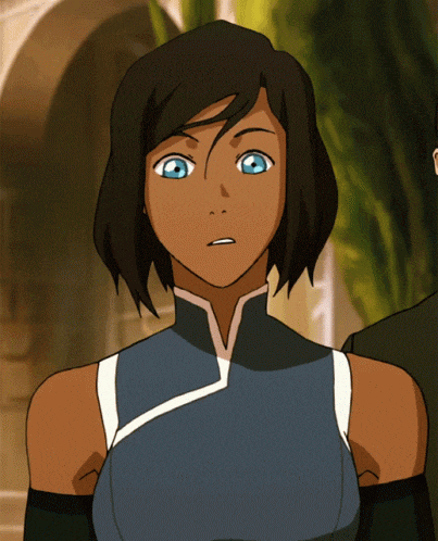 a close up of a cartoon character with blue eyes and brown hair