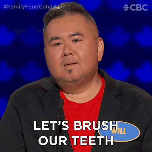 Let'S Brush Our Teeth Family Feud Canada GIF - Let'S Brush Our Teeth Family Feud Canada Cleaning GIFs