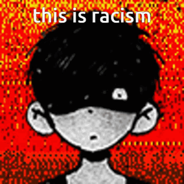 a black and white drawing of a person with the words `` this is racism '' written on the bottom .