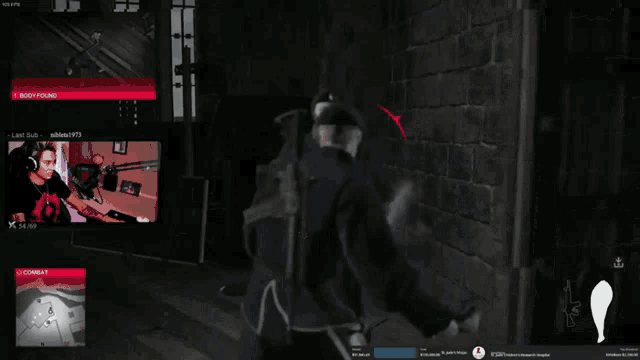 a screenshot of a video game shows a man holding a gun and the words last sub at the top