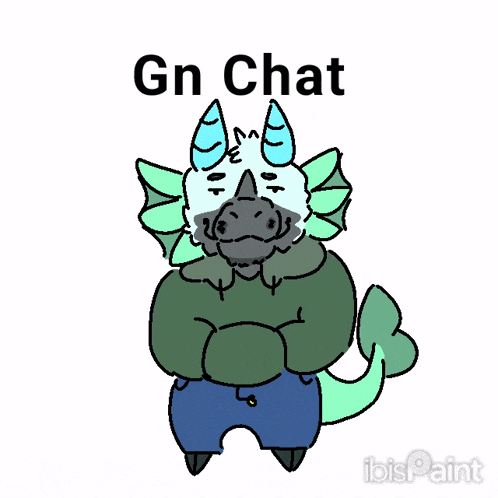 a cartoon of a dragon with the words gn chat written above it