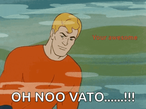 a cartoon of aquaman holding a whale says oh noo vato !!!
