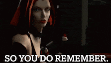 a video game character says so you do remember in a dark room