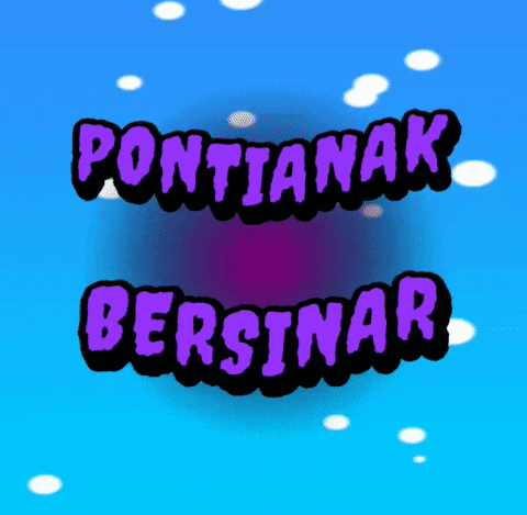 a blue background with the words pontianak bersinar written in purple