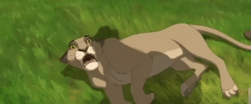 a cartoon horse is standing on its hind legs with its mouth open and a blue sky in the background .