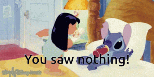 Stich Guilty GIF - Stich Guilty You Saw Nothing GIFs