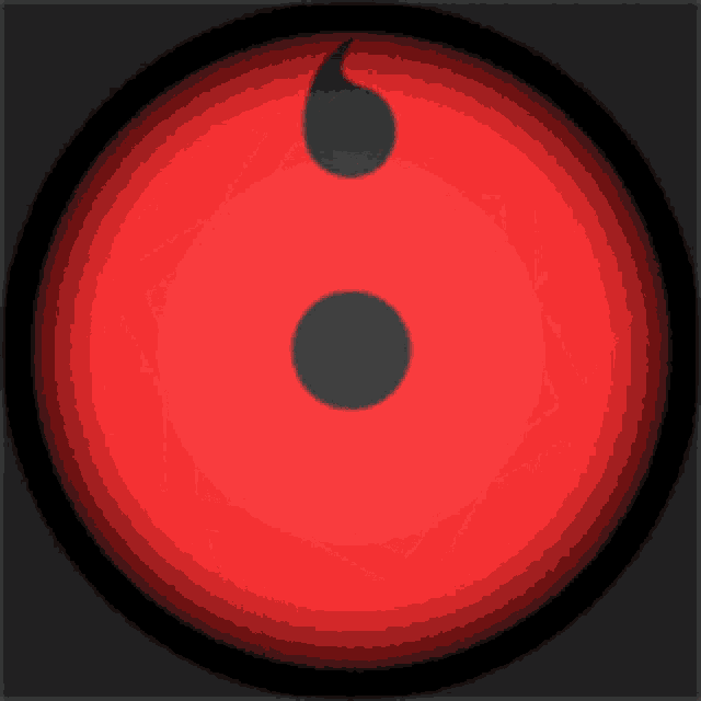 a red and black circle with a black circle in the center