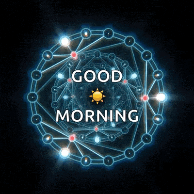 a good morning greeting card with a sun in the middle