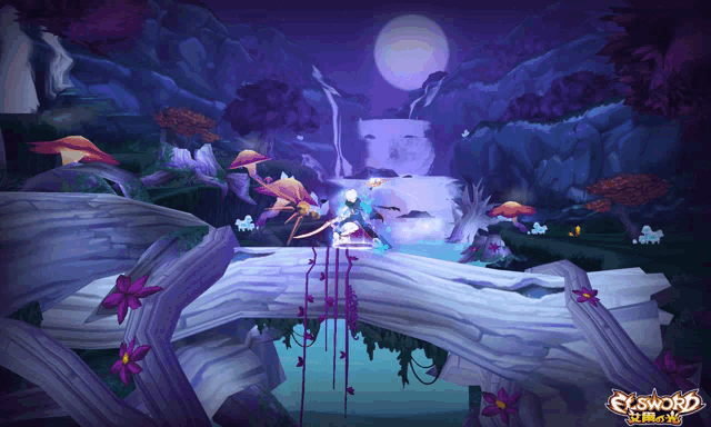 a video game called elsword is being played on a computer screen