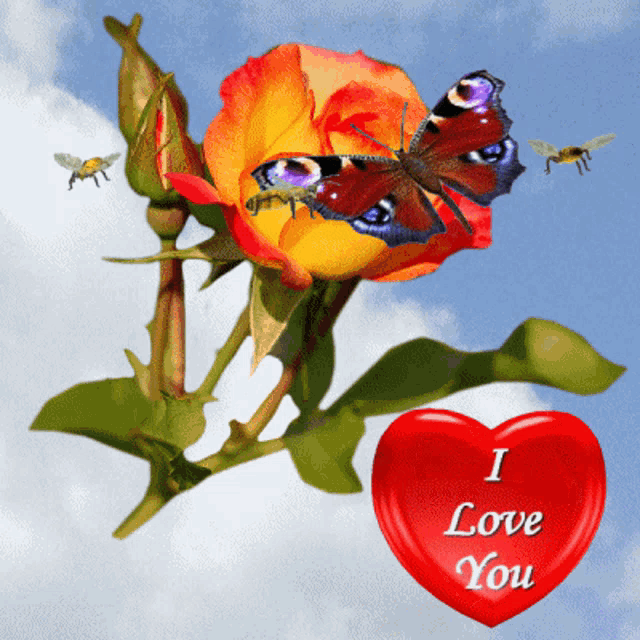 a red heart with i love you written on it