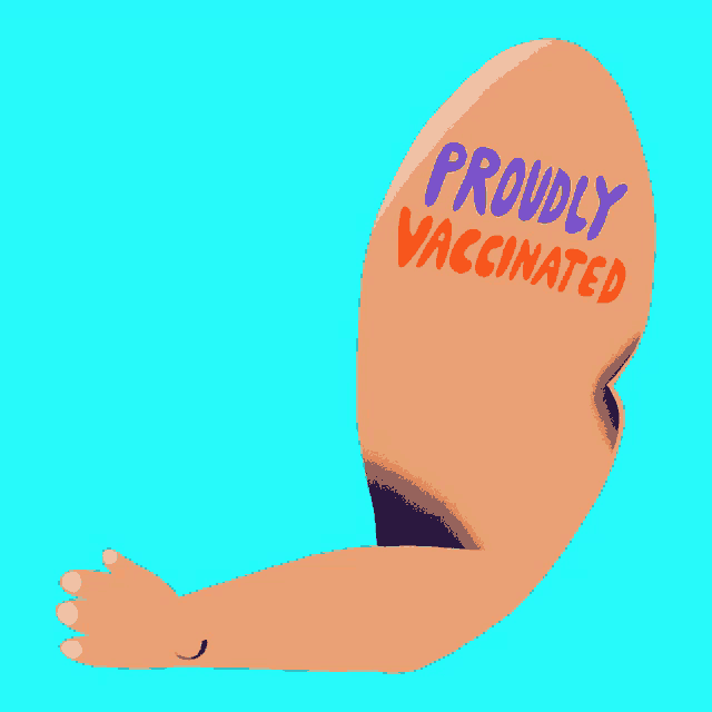 a person 's arm with the words proudly vaccinated on it