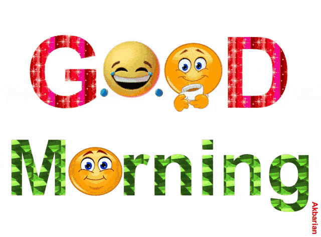 a cartoon smiley face with tears coming out of its eyes is next to the words good morning