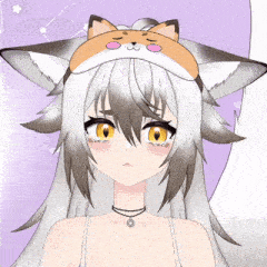 a girl with fox ears is wearing a fox hat