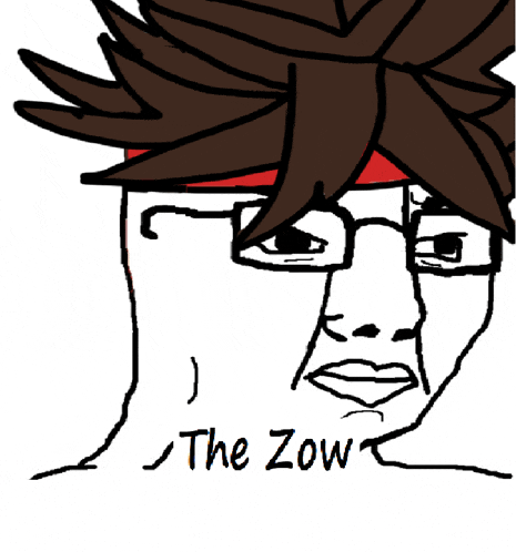 a drawing of a man 's face with the word the zow written below it