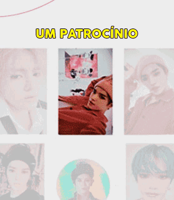 a collage of images with the words um patrocinio on the top