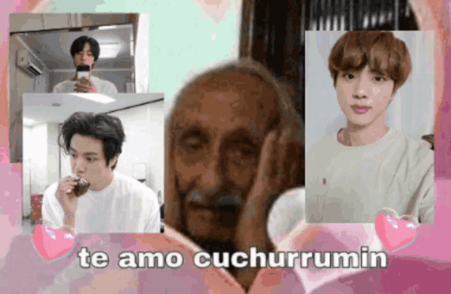 a collage of photos with the words te amo cuchurrumin on the bottom