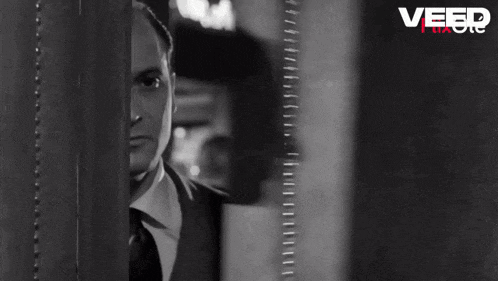 a man in a suit and tie stands in front of a wall with the word veed on it