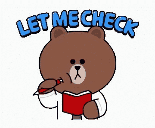 a brown bear is holding a book and a pen in his mouth .